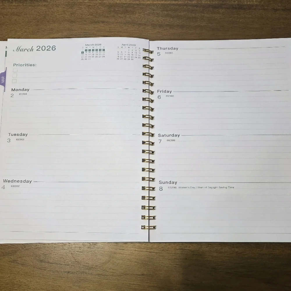 A4 2026 Daily Planner
